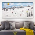 Esquiador en la montaña nevada Arte de la pared Deporte Blanco Nieve Esquí Decoración de la habitación por Knife 18